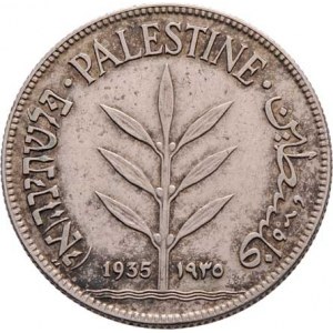 Palestina, britské mandátní území, 1922 - 1948, 100 Mils 1935, KM.7 (Ag720), 11.610g, dr.hr.,