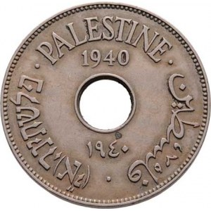 Palestina, britské mandátní území, 1922 - 1948, 10 Mils 1940, KM.4 (CuNi), 6.361g, nep.hr.,