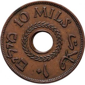 Palestina, britské mandátní území, 1922 - 1948, 10 Mils 1942, KM.4a (bronz), 6.521g, dr.hr.,