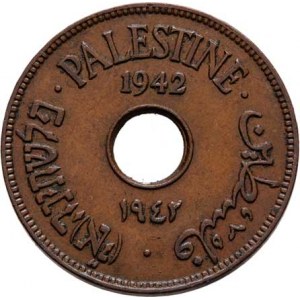 Palestina, britské mandátní území, 1922 - 1948, 10 Mils 1942, KM.4a (bronz), 6.521g, dr.hr.,