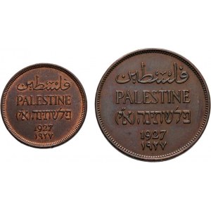 Palestina, britské mandátní území, 1922 - 1948, 2 Mils 1927, 1 Mils 1927, KM.2,1 (bronz), 7.588g,