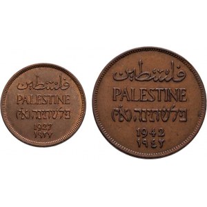 Palestina, britské mandátní území, 1922 - 1948, 2 Mils 1942, 1 Mils 1927, KM.2,1 (bronz), 7.742g,
