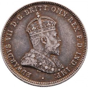 Austrálie, Edward VII., 1901 - 1910, Shilling 1910, Londýn, KM.20 (Ag925), 5.618g,