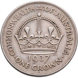 Austrálie, George VI., 1936 - 1952, Crown 1937, KM.34 (Ag925), 28.070g, dr.hr., dr.rysky,
