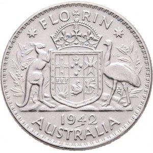 Austrálie, George VI., 1936 - 1952, Florin 1942, Melbourne, KM.40 (Ag925), 11.328g,