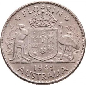 Austrálie, George VI., 1936 - 1952, Florin 1944, Melbourne, KM.40 (Ag925), 11.271g,