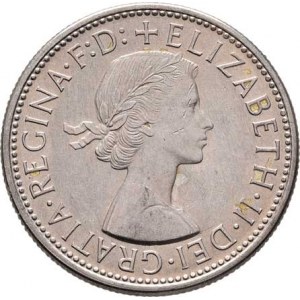 Austrálie, Elizabeth II., 1952 -, Florin 1956 bz, Melbourne, KM.60 (Ag500), 11.254g,