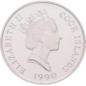 Cookovy ostrovy, Elizabeth II., 1952 -, 10 Dolar 1990 - LOH Barcelona 1992, KM.79 (Ag925),