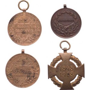Rakousko - Uhersko, František Josef I., 1848 - 1916, Jubilejní kříž 1908, Jubilejní vojenská medail