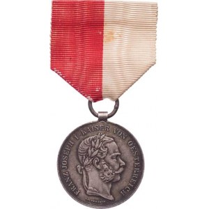 Rakousko - Uhersko, František Josef I., 1848 - 1916, Tyrolská stříbrná pam.medaile 1866, Sign.Taute