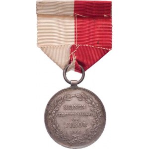 Rakousko - Uhersko, František Josef I., 1848 - 1916, Tyrolská stříbrná pam.medaile 1866, Sign.Taute