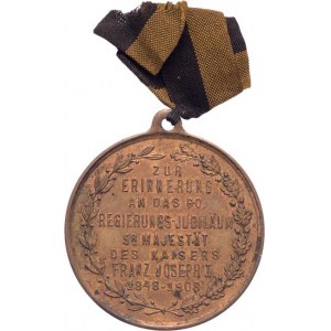 Rakousko - Uhersko, František Josef I., 1848 - 1916, Neoficiál.pam.medaile 1908 - na 60.výročí vlád