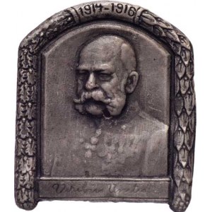 Rakousko-Uhersko, čepicové odznaky s portréty osob, Císař Fr.Josef I. - Viribus Unitis 1914 - 1916,