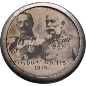 Rakousko-Uhersko, čepicové odznaky s portréty osob, Fr.Josef I. a Wilhelm II. b.l., Nesign., foto