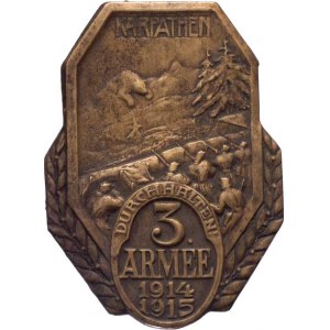 Rakousko-Uhersko, čepicové odznaky armád a skupin, 3.armáda - Karpaty 1914 - 1915, Sign.Svoboda /