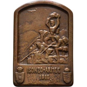 Rakousko-Uhersko, čepicové odznaky armád a skupin, Armáda Isonzo - 1915 (miniatura), Sign. Herrmann