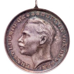 Německo - Hessen, Ernst Ludwig - medaile za statečnost - nepuncov. Ag,