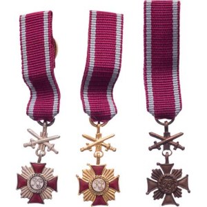 Polsko - závěsné miniatury řádů a vyznamenání, Záslužný kříž RP (1944) - I., II., III. třída,