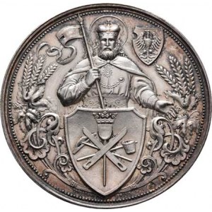 Praha - medaile Zemské jubilejní výstavy 1891, Goldschmid - Spolek pro průmysl pivovarský 1891 -