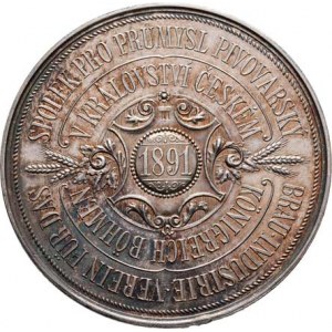 Praha - medaile Zemské jubilejní výstavy 1891, Goldschmid - Spolek pro průmysl pivovarský 1891 -
