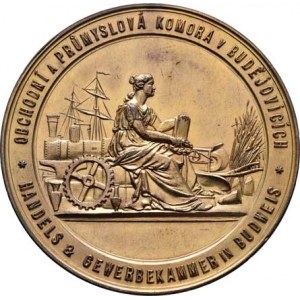 Praha - medaile Zemské jubilejní výstavy 1891, Peška - Obchodní komora v Č.Budějovicích b.l. -