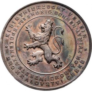 Praha - medaile Zemské jubilejní výstavy 1891, Kříž - Spolek k zvelebení drobných zvířat b.l. -
