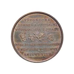 Praha - medaile Zemské jubilejní výstavy 1891, Braun - stříbrná medaile pro vystavovatele 1891,