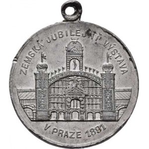 Praha - medaile Zemské jubilejní výstavy 1891, Fritsche/Thein - malá česká upomínková medaile -