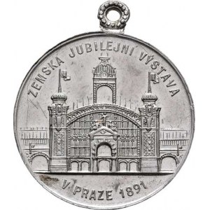 Praha - medaile Zemské jubilejní výstavy 1891, Fritsche/Thein - malá česká upomín. medaile 1891 -