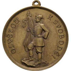 Praha - medaile Zemské jubilejní výstavy 1891, Aleš a Pštross - věnov. praporu Slavii 1891 - muž