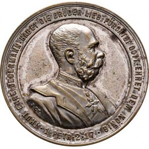 Praha - medaile Zemské jubilejní výstavy 1891, Christlbauer - návštěva císaře u Sv. Michala 1891 -