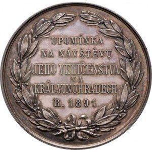 Praha - medaile Zemské jubilejní výstavy 1891, Christlbauer - návštěva Fr.Josefa na Královských