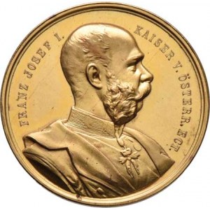 Praha - medaile Zemské jubilejní výstavy 1891, Návštěva císaře Fr.Josefa u barona F.Liebiga - poprs
