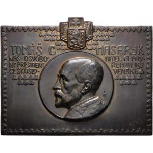 Československo - medaile s portrétem T.G.Masaryka, Šimonovský - jednostranná litá plaketa (1919) -