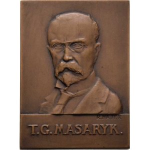 Československo - medaile s portrétem T.G.Masaryka, Hájek - jednostranná ražená plaketa (1927) -