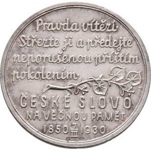 Československo - medaile s portrétem T.G.Masaryka, Španiel - České Slovo k 80.narozeninám 7.III.193