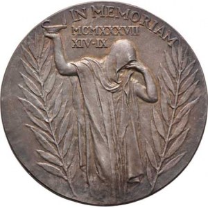 Československo - medaile s portrétem T.G.Masaryka, Španiel - úmrtní medaile 1937 - poprsí zleva,