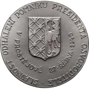 Československo - medaile s portrétem T.G.Masaryka, Španiel - odhalení pomníku v Prostějově 27.10.19