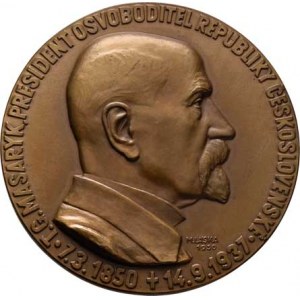 Československo - medaile s portrétem T.G.Masaryka, Láska - gymnasium v Brně na 100 let narození 195