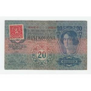Československo - kolkované prozatímní státovky, 20 Koruna 1913 - kolkovaná, 1.vydání, série 2234,