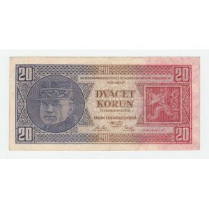 Československo - bankovky Národ. banky Československé, 20 Koruna 1926, série If, BHK.21b2, He.21c2