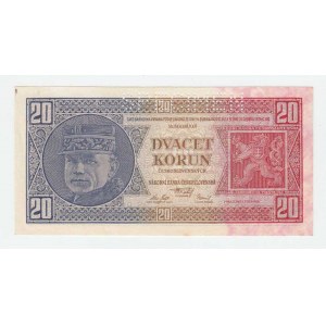 Československo - bankovky Národ. banky Československé, 20 Koruna 1926, série Hg, BHK.21b2, He.21c2.