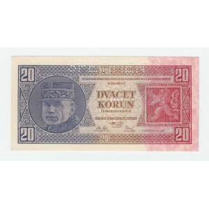 Československo - bankovky Národ. banky Československé, 20 Koruna 1926, série Sg, BHK.21b2, He.21c2.
