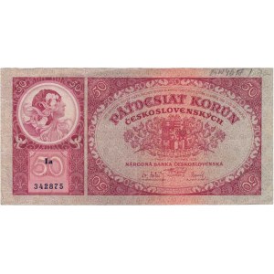 Československo - bankovky Národ. banky Československé, 50 Koruna 1929, série Ia, BHK.24b, He.24b n