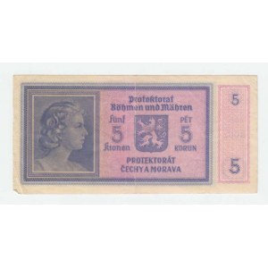 Protektorát Čechy a Morava, 1939 - 1945, 5 Koruna (1940) - sér. B002, BHK.31, He.33a neperf.