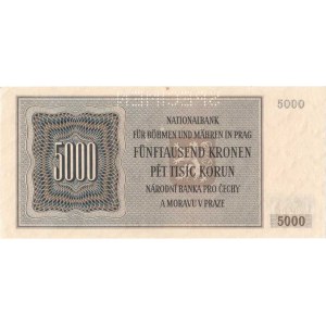 Protektorát Čechy a Morava, 1939 - 1945, 5000 Koruna 1944 - série 02A, BHK.41, He.44a.s1,