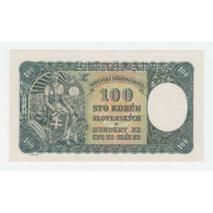 Slovenská republika, 1939 - 1945, 100 Koruna 1940, 1.vyd., sér.L4, BHK.48a, He.51a1.s1,