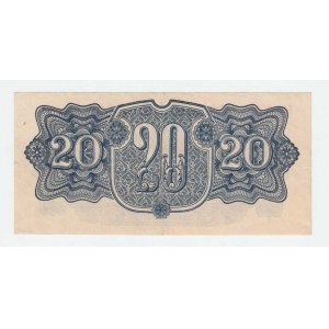 ČSR - Poukázky pro osvobozené území, 1944 - 1945, 20 Koruna 1944, série EX, BHK.58a1, He.63a neper