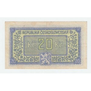 Československo - státovky londýnské emise, 20 Koruna (1945), série KV, BHK.72, He.77a neperf.