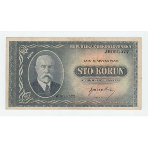 Československo - státovky londýnské emise, 100 Koruna (1945), série JH, BHK.74, He.79a neperf.